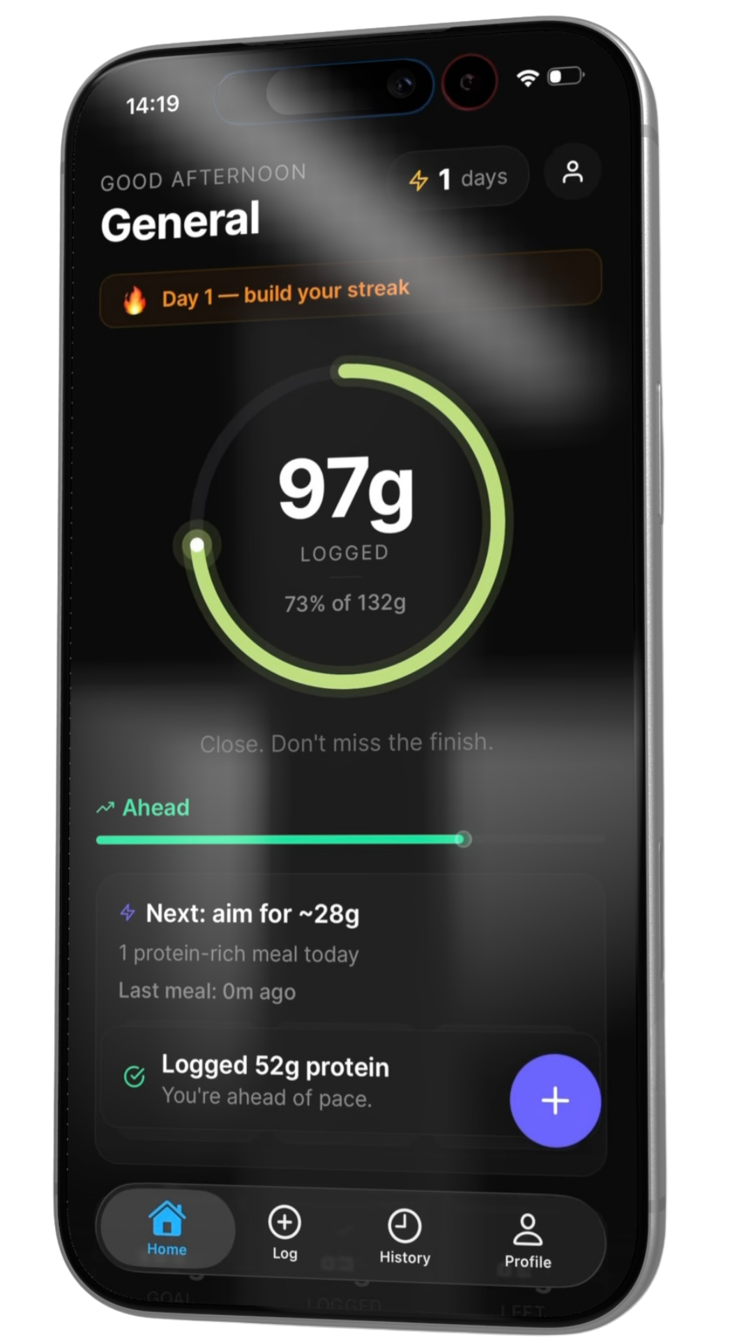 Protein8 dashboard